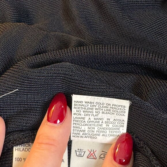 MaxMara Boat Neck Sheer Tunic Knit Top Sweater Made in Italy size Large - Picture 11 of 11